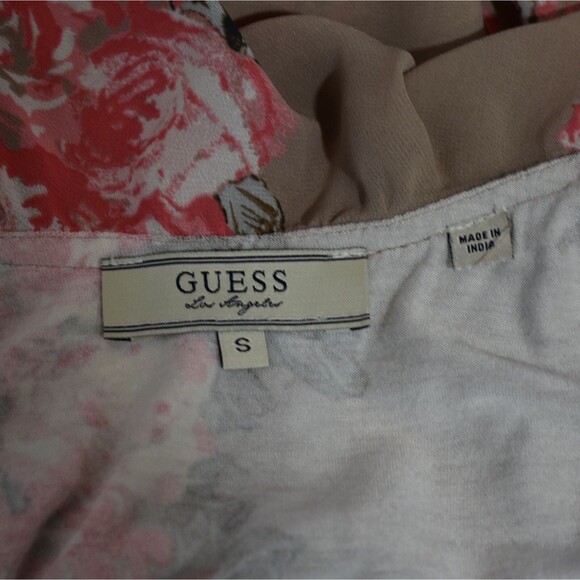 GUESS Women’s Spaghetti Strap Cocktail Dress Size S Floral Beige Knee Length. - Picture 5 of 6